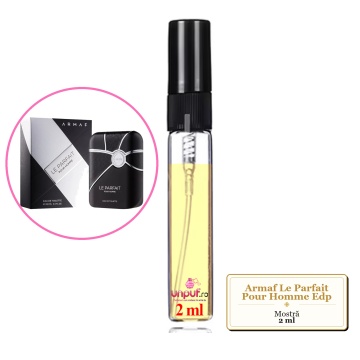 Mostra fiola din Parfumul Armaf Le Parfait Pour Homme Edp, decant sticla cu pulverizator