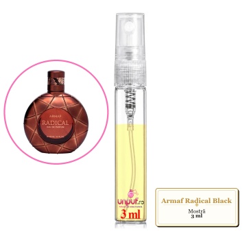 Mostra fiola din Parfumul Armaf Radical Black, decant sticla cu pulverizator - Img 2