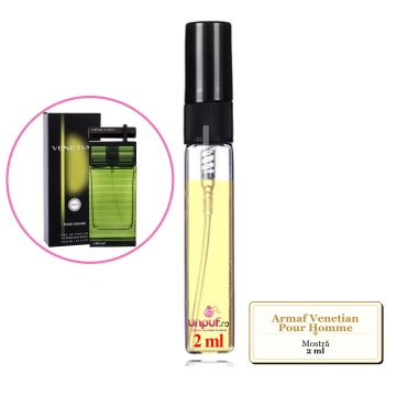 Mostra fiola din Parfumul Armaf Venetian Pour Homme, decant sticla cu pulverizator