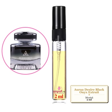 Mostra Fiola Din Parfumul Auraa Desire Black Onyx Extrait De Parfum, Decant Sticla Cu Pulverizator