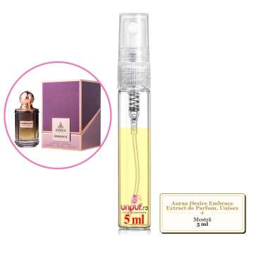Mostra fiola din Parfumul Auraa Desire Embrace Extract de Parfum, Unisex, decant sticla cu pulverizator - Img 2