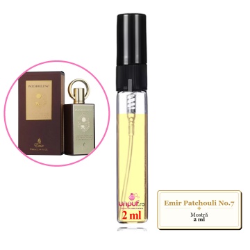 Mostra fiola din Parfumul Emir Patchouli No.7, decant sticla cu pulverizator - Img 1