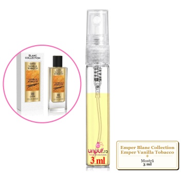 Mostra fiola din Parfumul Emper Blanc Collection Emper Vanilla Tobacco, decant sticla cu pulverizator - Img 2