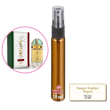 Mostra fiola din Parfumul Emper Zephyr Naxen, decant sticla cu pulverizator