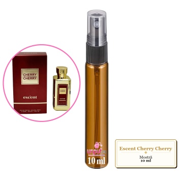 Mostra fiola din Parfumul Escent Cherry Cherry, decant sticla cu pulverizator