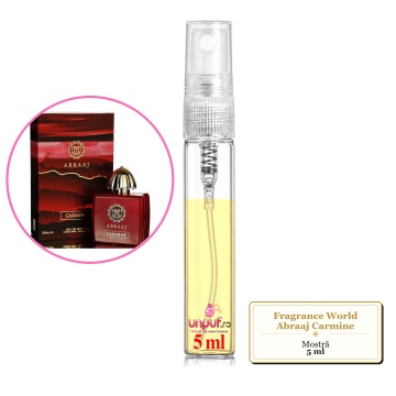 Mostra fiola din Parfumul Fragrance World Abraaj Carmine, decant sticla cu pulverizator - Img 4