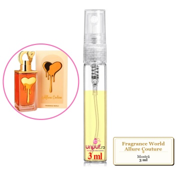 Mostra fiola din Parfumul Fragrance World Allure Couture, decant sticla cu pulverizator - Img 2
