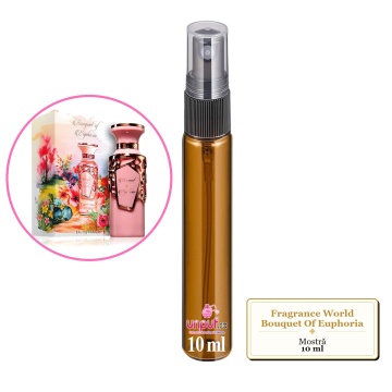 Mostra fiola din Parfumul Fragrance World Bouquet Of Euphoria, decant sticla cu pulverizator