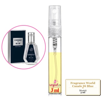 Mostra fiola din Parfumul Fragrance World Canale Di Blue, decant sticla cu pulverizator - Img 2