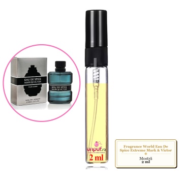 Mostra fiola din Parfumul Fragrance World Eau De Spice Extreme Mark & Victor, decant sticla cu pulverizator - Img 2