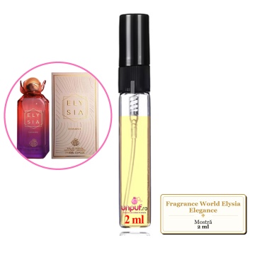 Mostra fiola din Parfumul Fragrance World Elysia Elegance, decant sticla cu pulverizator - Img 2