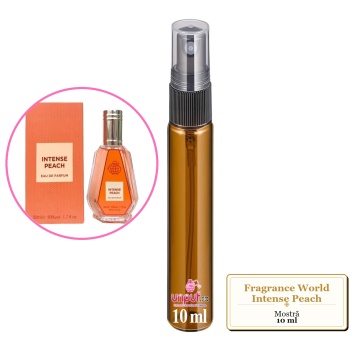 Mostra fiola din Parfumul Fragrance World Intense Peach, decant sticla cu pulverizator - Img 3