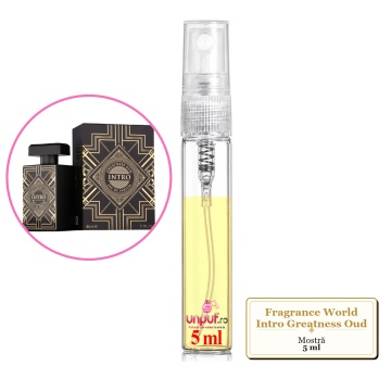 Mostra fiola din Parfumul Fragrance World Intro Greatness Oud, decant sticla cu pulverizator - Img 4