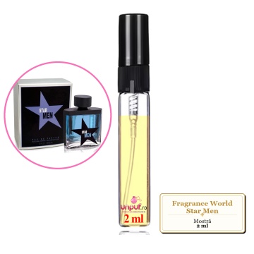 Mostra fiola din Parfumul Fragrance World Star Men, decant sticla cu pulverizator - Img 2