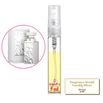Mostra fiola din Parfumul Fragrance World Varakh Silver, decant sticla cu pulverizator - Img 4