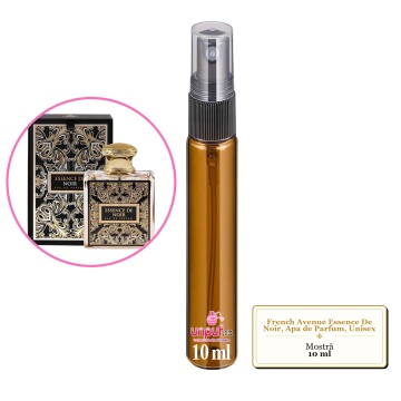 Mostra fiola din Parfumul French Avenue Essence De Noir, Apa de Parfum, Unisex, decant sticla cu pulverizator
