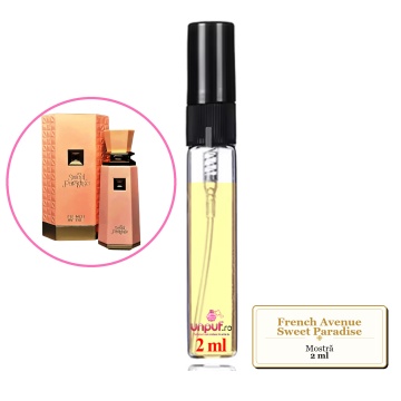Mostra fiola din Parfumul French Avenue Sweet Paradise, decant sticla cu pulverizator - Img 2