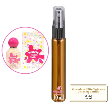 Mostra fiola din Parfumul Grandeur Elite Tubbees Unicorn Vanilla, decant sticla cu pulverizator