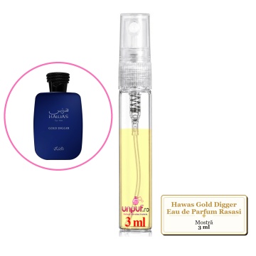 Mostra fiola din Parfumul Hawas Gold Digger Eau de Parfum Rasasi , decant sticla cu pulverizator - Img 3