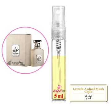 Mostra fiola din Parfumul Lattafa Asdaaf Musk Code, decant sticla cu pulverizator - Img 4