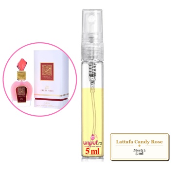 Mostra fiola din Parfumul Lattafa Candy Rose, decant sticla cu pulverizator - Img 4
