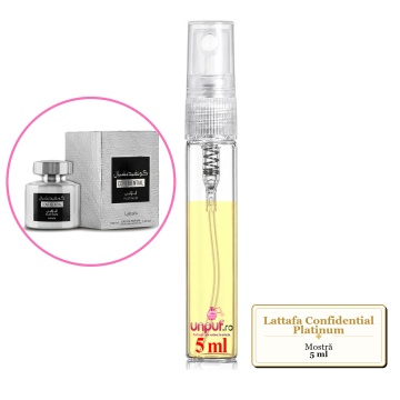 Mostra fiola din Parfumul Lattafa Confidential Platinum, decant sticla cu pulverizator - Img 4