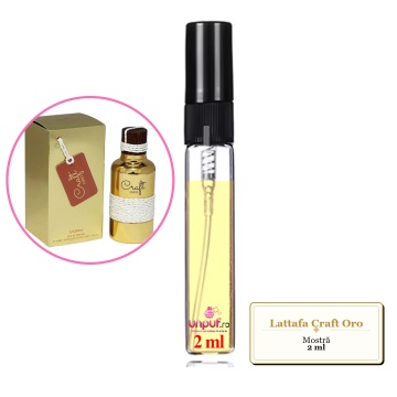 Mostra fiola din Parfumul Lattafa Craft Oro, decant sticla cu pulverizator - Img 2