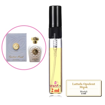 Mostra fiola din Parfumul Lattafa Opulent Musk, decant sticla cu pulverizator