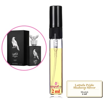 Mostra fiola din Parfumul Lattafa Pride Shaheen Silver, decant sticla cu pulverizator - Img 2