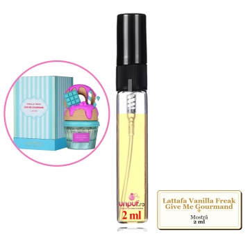 Mostra fiola din Parfumul Lattafa Vanilla Freak Give Me Gourmand, decant sticla cu pulverizator