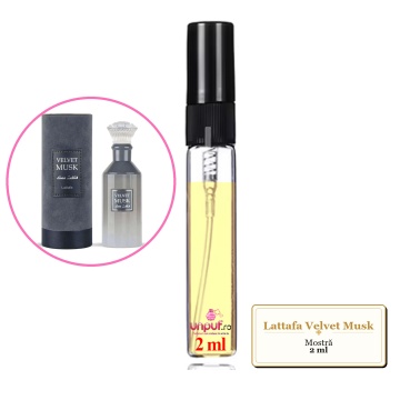 Mostra fiola din Parfumul Lattafa Velvet Musk, decant sticla cu pulverizator - Img 2