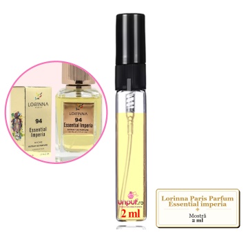 Mostra fiola din Parfumul Lorinna Paris Essential imperia, decant sticla cu pulverizator