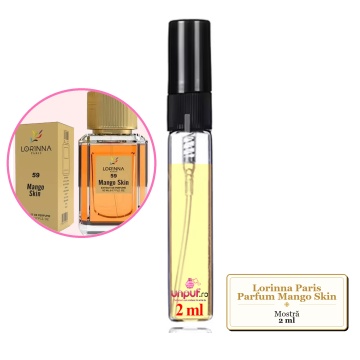 Mostra fiola din Parfumul Lorinna Paris Mango Skin, decant sticla cu pulverizator