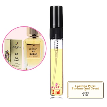 Mostra fiola din Parfumul Lorinna Paris Oud Great, decant sticla cu pulverizator