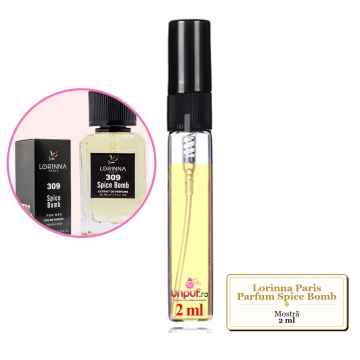 Mostra fiola din Parfumul Lorinna Paris Spice Bomb, decant sticla cu pulverizator