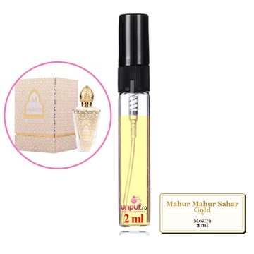 Mostra fiola din Parfumul Mahur Mahur Sahar Gold, decant sticla cu pulverizator - Img 2