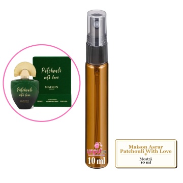 Mostra fiola din Parfumul Maison Asrar Patchouli With Love, decant sticla cu pulverizator