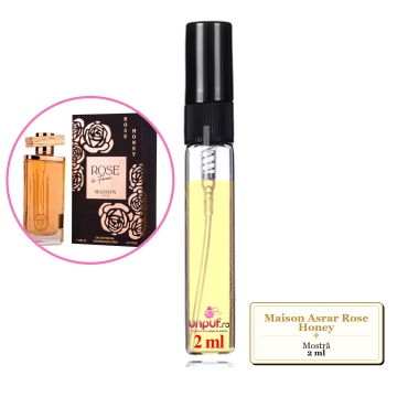 Mostra fiola din Parfumul Maison Asrar Rose Honey, decant sticla cu pulverizator