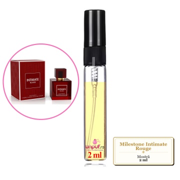Mostra fiola din Parfumul Milestone Intimate Rouge, decant sticla cu pulverizator