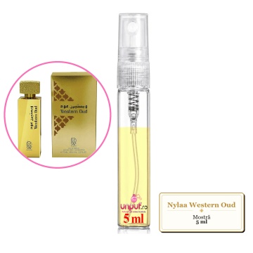 Mostra fiola din Parfumul Nylaa Western Oud, decant sticla cu pulverizator - Img 4