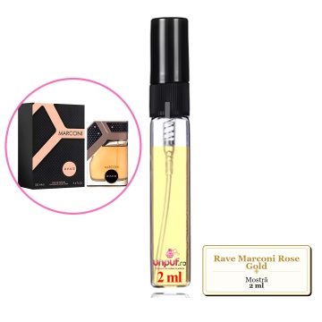 Mostra fiola din Parfumul Rave Marconi Rose Gold, decant sticla cu pulverizator - Img 2