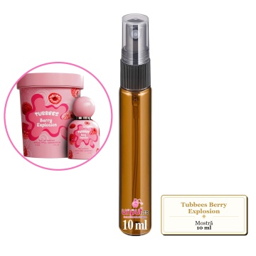 Mostra fiola din Parfumul Tubbees Berry Explosion, decant sticla cu pulverizator