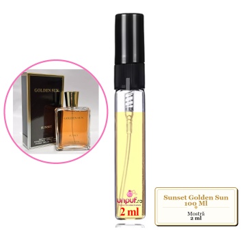 Mostra fiola din Sunset Golden Sun 100 Ml, decant sticla cu pulverizator