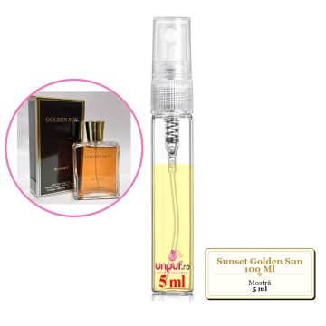 Mostra fiola din Sunset Golden Sun 100 Ml, decant sticla cu pulverizator - Img 3