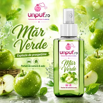 Odorizant auto si casa Unpuf Mar Verde, cu pulverizator, aroma fructata si revigoranta de mar verde, improspatare aer si parfum de durata, 75 ml - Img 2