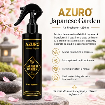 Odorizant Cameră Azuro Japanese Garden Air Freshener, Parfum Ambiental Floral și Fresh, 250 ml
