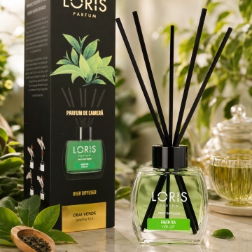 Odorizant de Cameră cu Bețișoare Parfumate Loris Ceai Verde, 120 ml, Esență Green Tea, Miros Fresh și Persistent - Img 7