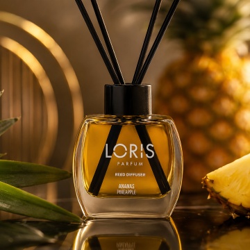 Odorizant de Cameră cu Bețișoare Parfumate Loris Parfum Ananas, 120 ml, Esență Tropicală, Miros Plăcut și Persistent - Img 4