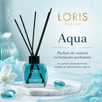 Odorizant de Cameră cu Bețișoare Parfumate Loris Parfum Aqua, 120 ml, Esență Fresh, Miros Plăcut și Persistent - Img 7