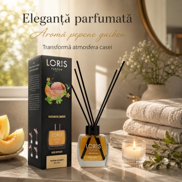 Odorizant de Cameră cu Bețișoare Parfumate Loris Parfum Pepene Galben, 120 ml, Esență Fructată, Miros Plăcut și Persistent - Img 6